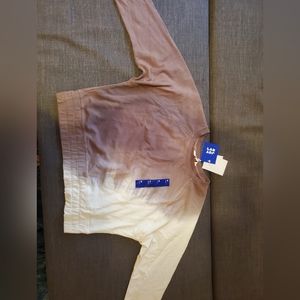 Sweathirt, cropped fit size M, brown/white